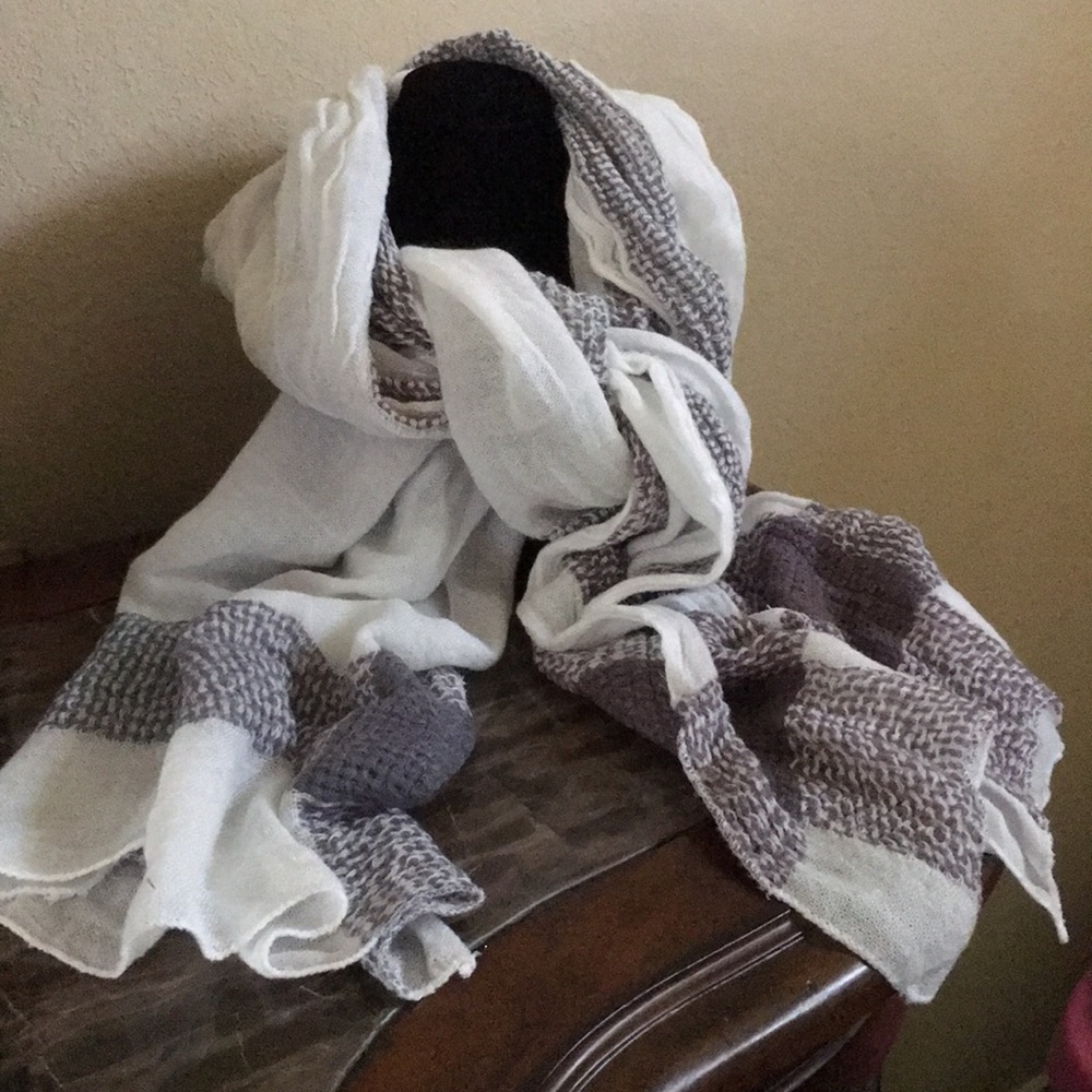 Blue and white scarf